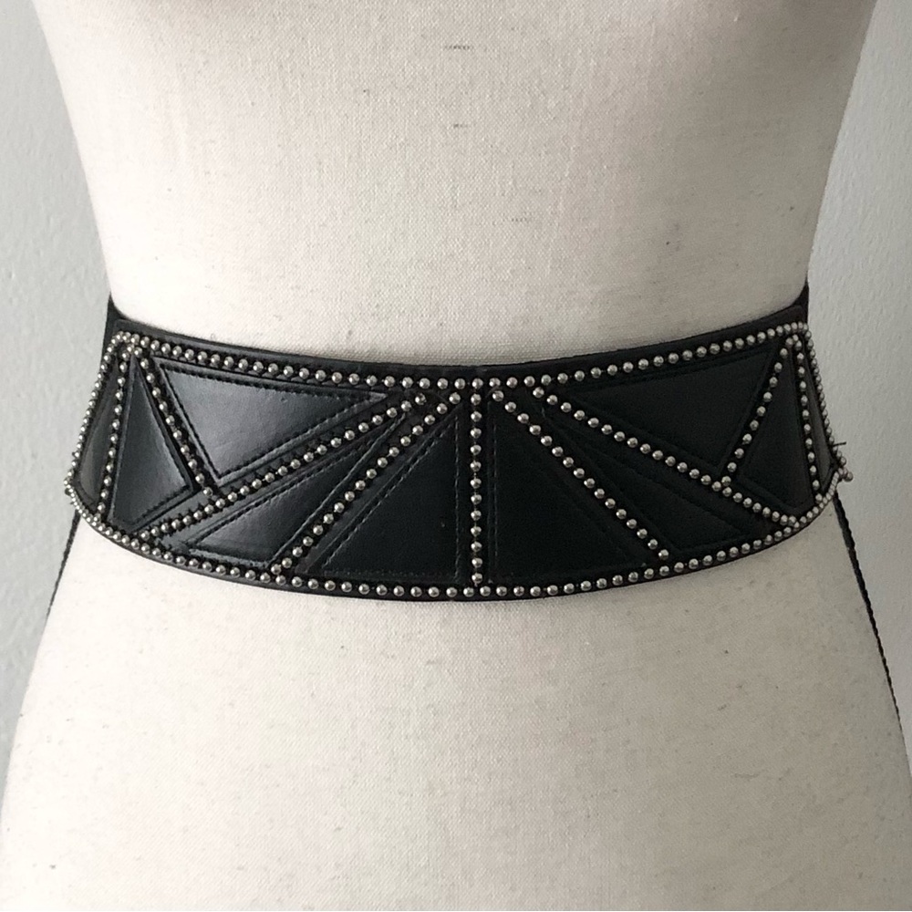 Studded Wide Waist Belt